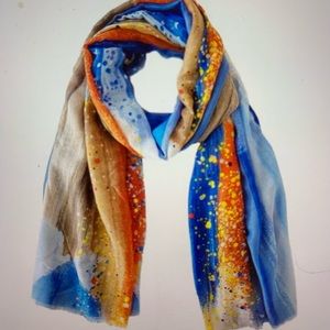 Brush Stroke Printed Oblong Scarf by Madeline Love